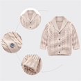 thumbnail image 3 of Odeerbi Infant Collar Cardigan Sweater Boys Girls Cable Knit Long Sleeve Button Front Warm Knitwear for Fall Winter, 3 of 4