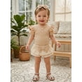 thumbnail image 6 of AceBaby Infant Baby Girl Summer Plaid Outfit Set for 0-18M,95% Cotton, 6 of 9
