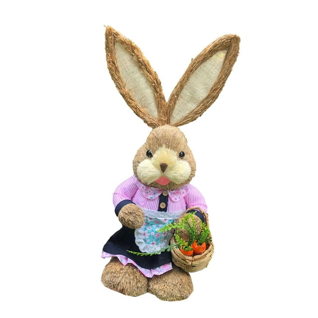 Estatuilla de de Pascua de Paja, Regalo de Pascua, Escultura Decorativa de Animal, Estatua de Jardín para Mesa de Dormitorio, Estantería con Estilo H