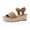 Khaki, variant on Anuirheih Women's Fashion Straw Shoes Open Toe Anti-Slip Temperament Wedge Sandals Sandals Women (Beige)