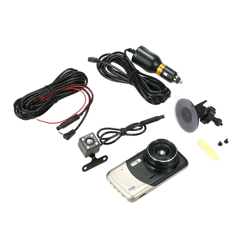 Kkmoon Car Dual Dash Cam 1080p Front Camera & 480p Rear Camera with Night Vision Car DVR Dashboard Driving Recorder, Black KK218