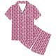 thumbnail image 4 of Odeerbi 2-12 Años Niños Niñas Pijama de Verano de Satén Con Solapa de Muesca Camisas de Manga Corta Pantalones Cortos Conjunto Suave Estampado Floral Ropa de Dormir, 4 of 6