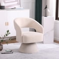 thumbnail image 4 of Swivel Accent Chair, Armchair Round Fabric Barrel Chair with Armrests, Lazy Sofa Comfy Chair Accent Barrel Chair, 4 of 8