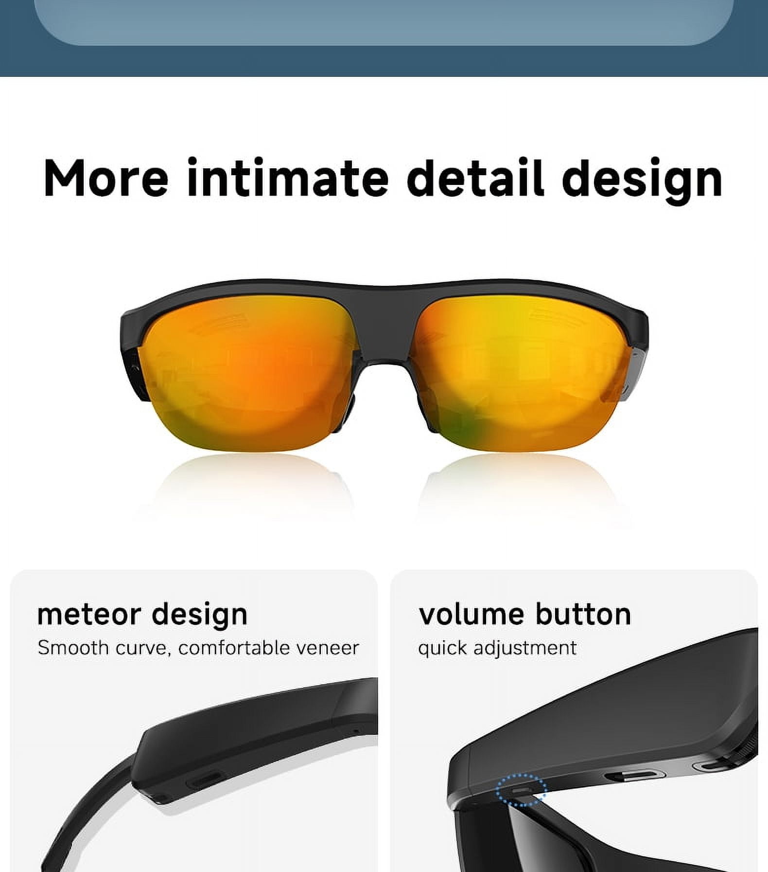 Smart Glasses, Polarized Bluetooth Sunglasses, Built-in Mic & Speakers, Voice Assistant, UV Protection, Bluetooth Glasses For Office, Driving, Cycling Outdoor Sports