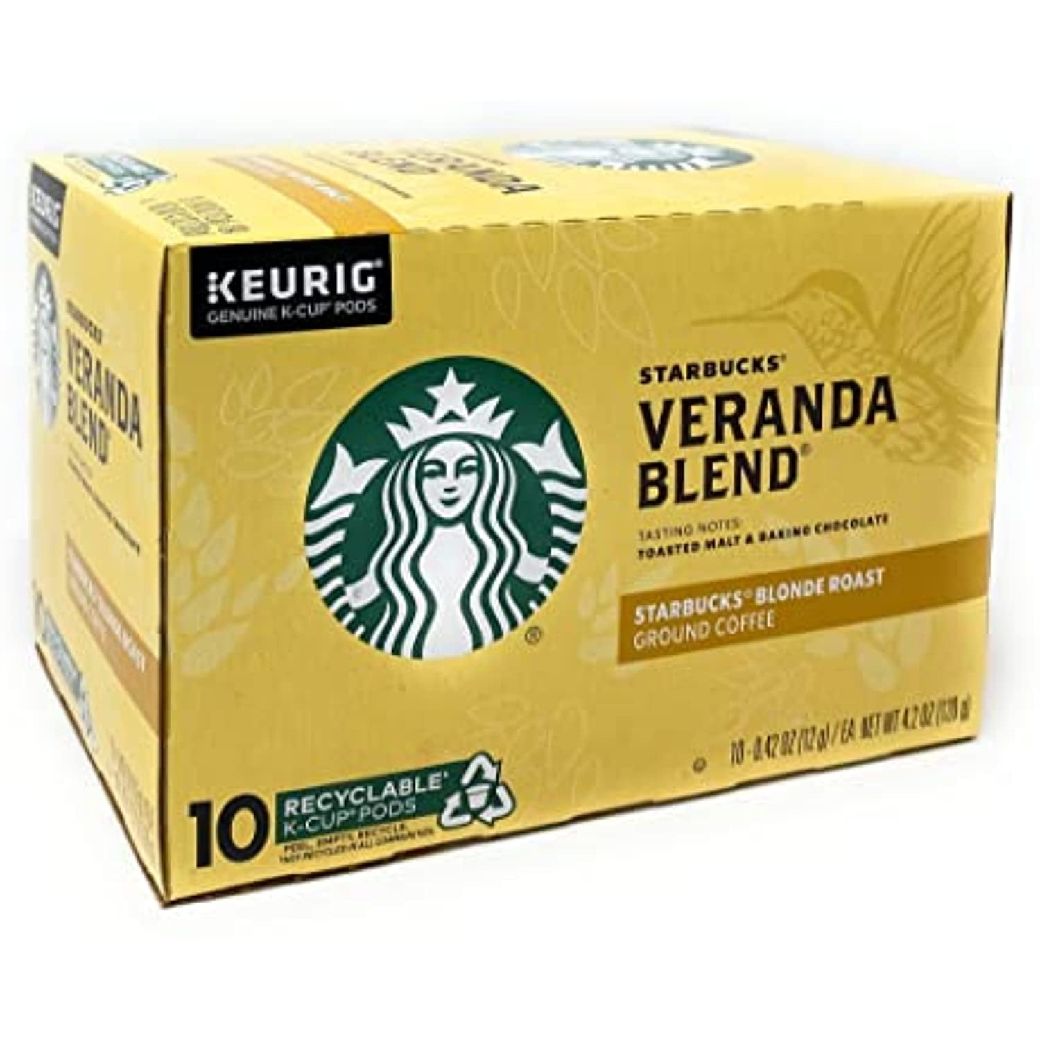 Starbucks Veranda Blend Blonde Roast KCup Pods 10 Count