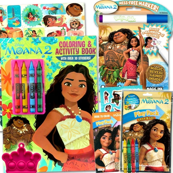 Disney Moana 2 Coloring and Activity Book Set by Bendon -  Bundle with Imagine Ink Coloring Book, Stickers, Play Pack