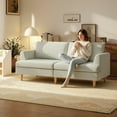 thumbnail image 2 of HOMCOM 3 Seater Sofa w/ Thick Spring Cushions, 74" Modern Upholstered Couch, 2 of 10