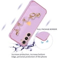 thumbnail image 3 of Compatible with Samsung Galaxy S23 Plus Case Silicone, Cute Love-Heart Case with Love Heart Chain, Ultra Slim Soft Samsung S23 Plus Phone Case Shockproof Bumper Protective Cases for Women (Purple), 3 of 13