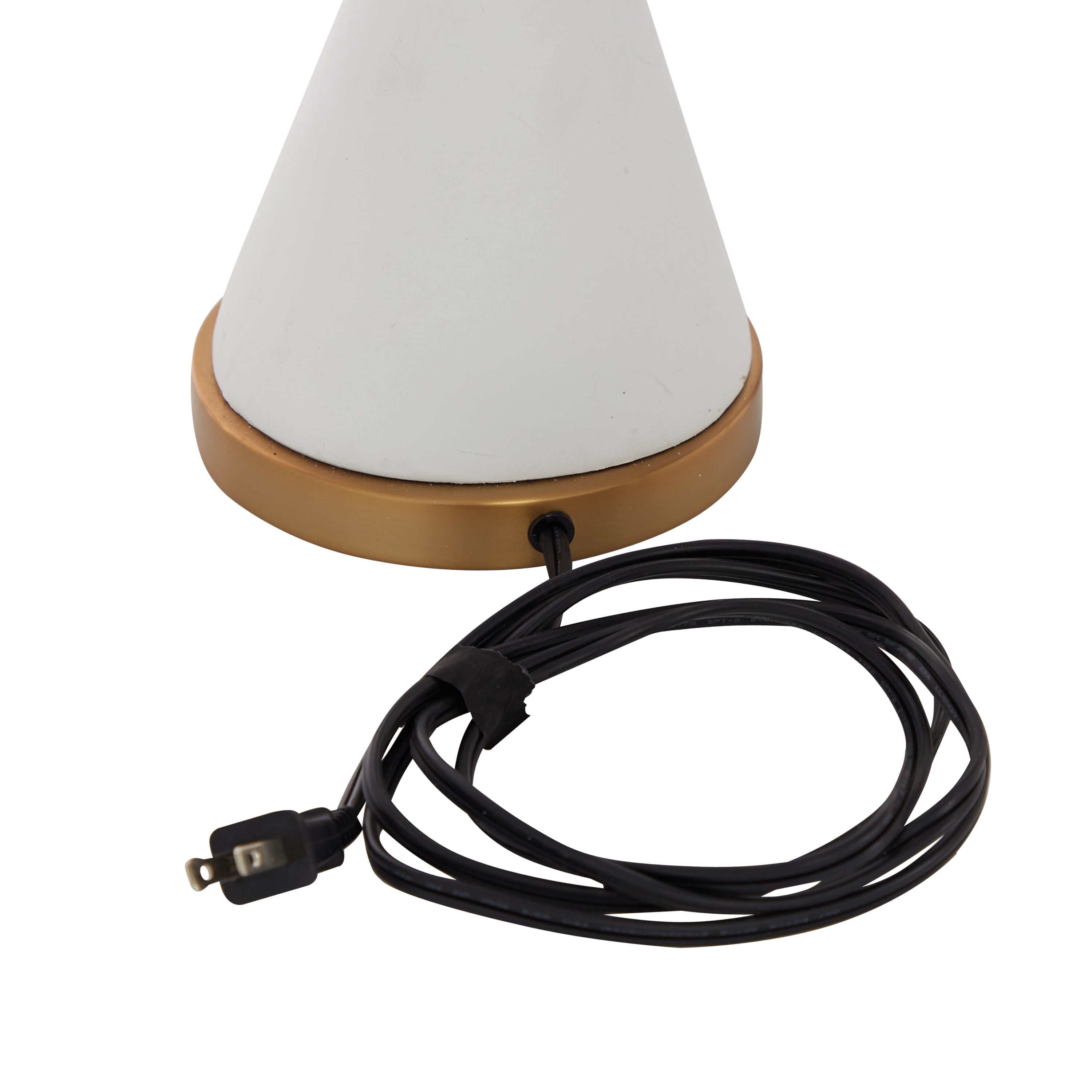 CosmoLiving by Cosmopolitan White Ceramic Room Table Lamp, 14" x 13" x 25"