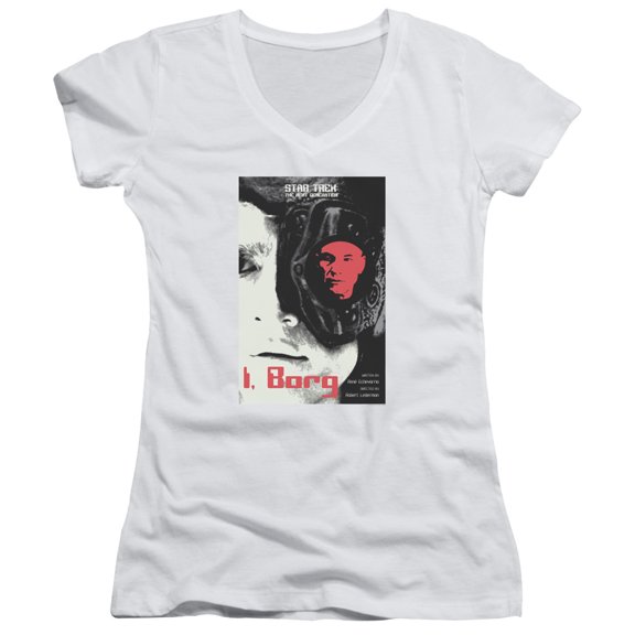 Star Trek Tng Season 5 Episode 23 Junior Women's V-Neck T-Shirt White