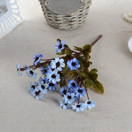 Silk Branches New Artificial Flowers 6 Branch 24 Heads Silk Daisy Wedding Party Home Decoration Fake Floral Bouquet ()