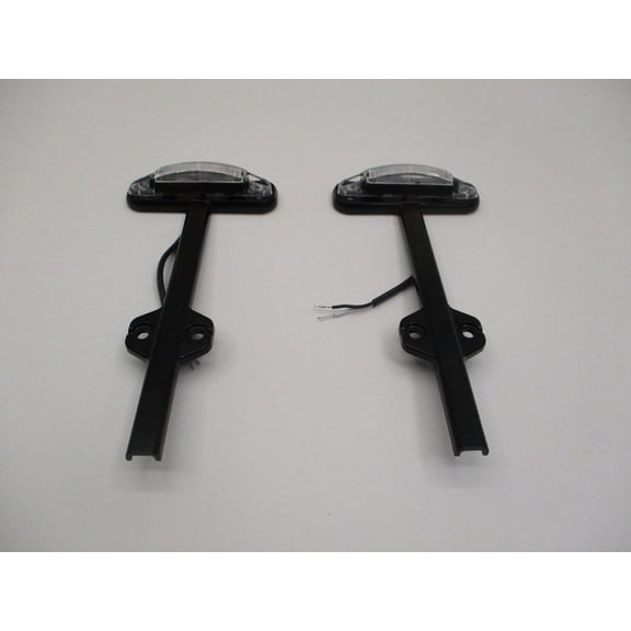 Pair Clear Red / Amber LED Trailer Fender Marker Clearance Light Black Base