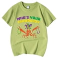 thumbnail image 5 of Who's Your Crawdaddy T Shirt for Kids Girls Boys Casual Crewneck Short Sleeve Shirts Letter Graphic Printed Funny Carnival Party Tee Tops Light Green 10-11 Years, 5 of 5