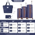 thumbnail image 2 of 5-Piece Luggage Set, 20/24/28 inch hardshell suitcases expandable duffel bag toiletry bag, Blue, 2 of 7