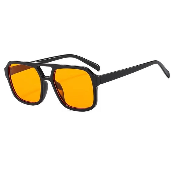 HEVRJEWJD Vintage 70s Sunglasses for Women Men - Frame Square Stylish Rectangular Eyewear for Men - Modern Design Eyeglasses for Casual Home Wear and Everyday Comfort Orange One Size