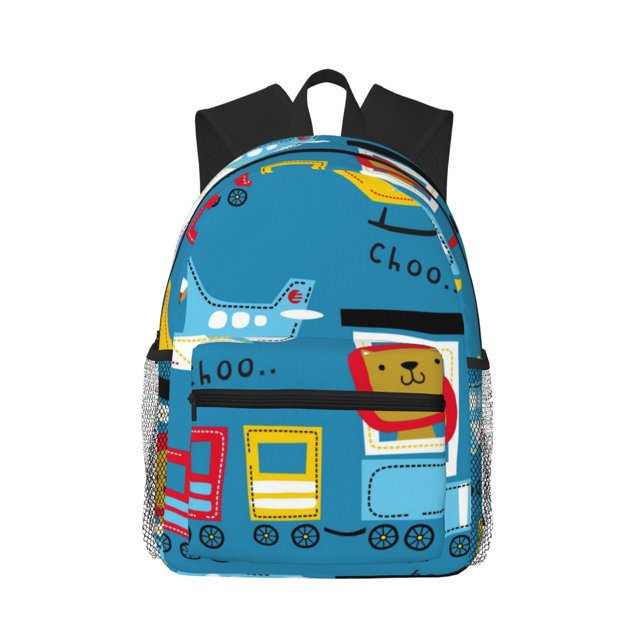 Balery Transportations With Cute Animals Mochila para Mujeres y Hombres, Mochila Ligera Casual para Viajes, Mochila Clásica Básica para la Universidad