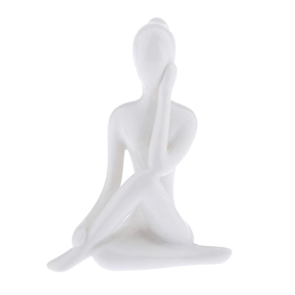 4 Stücke Porzellan Yoga Pose Figur Meditation Zimmer Statue Studio Ornament 
