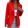 thumbnail image 2 of Sanbonepd Women Black Blazer Casual Solid Single Button Lapel Slim Suit Temperament Coat, 2 of 7