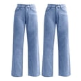 thumbnail image 5 of JJHGVB Wide Leg Jeans Comfortable and Stylish Loose Fit Long Casual Pants Straight Denim Jeans Summer Jumpsuit Wide Leg Jeans for Women Denim Trousers Pants with Pockets Denim Pants Light Blue 2XL, 5 of 5