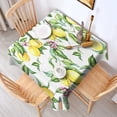thumbnail image 2 of Yellow Lemon Fruit Leaves White Pattern Square Tablecloth,Waterproof Square Table Cover,Wipeable Spillproof Washable Table Cover for Home Kitchen Party Decor 42"X42"(107x107cm), 2 of 6