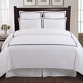 thumbnail image 3 of Echelon Home  Three Line Hotel Collection 3-piece Duvet Cover Set Silver Full - Queen Solid Color Traditional, 3 of 5