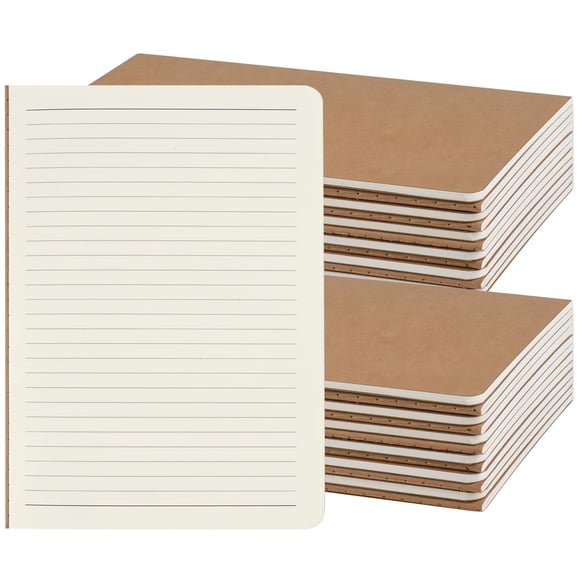 Cuadernos ZCZN A5, paquete de 24, kraft, rayados, 60 páginas
