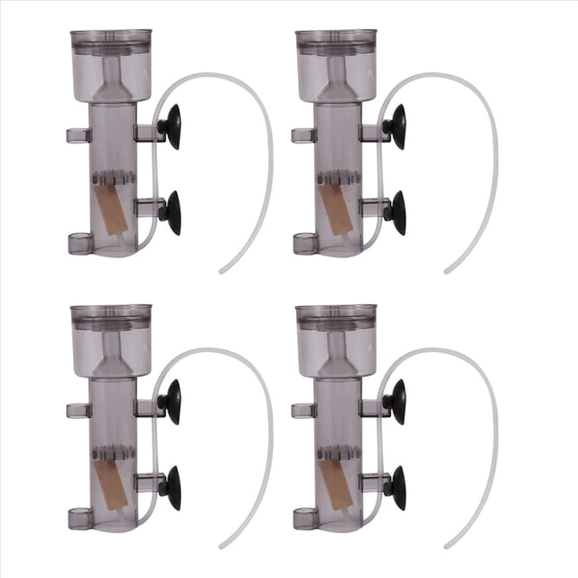 4X 600L / H Mini Acuario Tanque de Coral para Peces Marinos Interior Skimmer de Proteína Suspendido en Aire con Tubo de Piedra de Aire de Madera