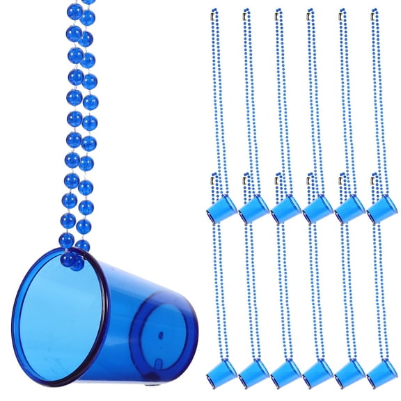 ADDHAT Shot Cups Necklace Blue 12Pcs 2Inch
