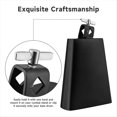thumbnail image 4 of 6 Inch Cowbell and Cowbell Clamp, Adjustable Standard Cowbell Mount Holder, Percussion Accessory, Drum Key,1 * Cowbell Clamp 1 * Cowbell 1 * Drum Key,Black & Silver, 4 of 8