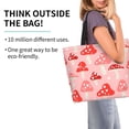 thumbnail image 3 of Bingfone Canvas Tote Bag For Women With Inner Pocket Aesthetic Cute Shopping Tote Bags Reusable Grocery Bags-Cute Mushroom1, 3 of 9