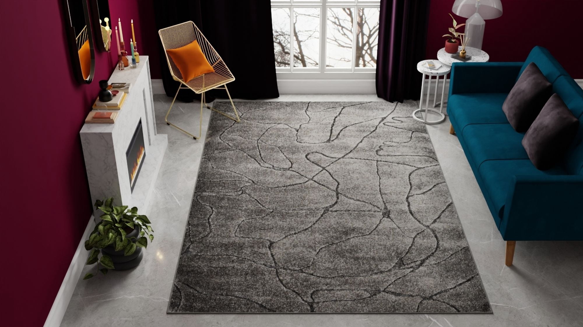 Rugs America Chanai CN20E Contemporary Geometric 5'0" X 7'0" Area Rug