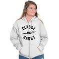 thumbnail image 5 of Classy and Sassy Strong Gym Workout Zip Hoodie Sweatshirt Women Brisco Brands L, 5 of 6