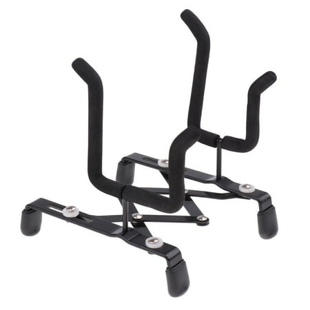 Stretchable Iron skid Ukulele String Guitar Holder Support With Sponge Black