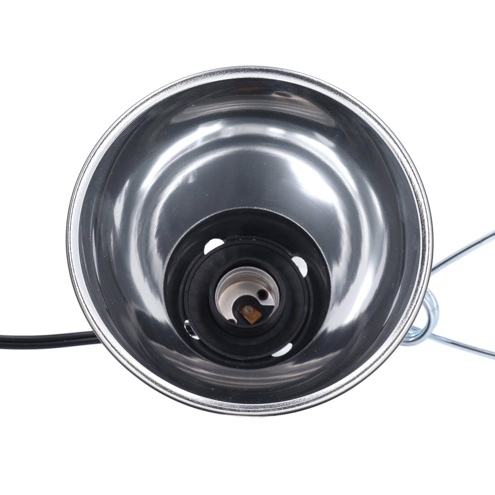 YAHHU Reptile Light Fixture 250W Aluminum Deep Dome Heat Lamp Fixture with Clamp for E26 E27 UVA UVB Bulb, Black