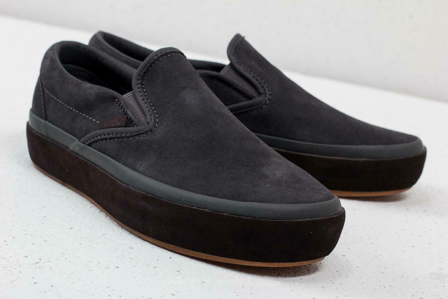 vans suede platform slip on