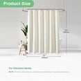 thumbnail image 4 of 72"x72" Shower Curtain, Waffle Textured Thick Fabric Shower Curtains for Bathroom, Polyester Cloth Bath Curtain with 12 Plastic Hooks，Beige, 4 of 6