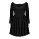 thumbnail image 4 of Vestido de noche con volantes de manga larga de color sólido con escote en V profundo elegante y sexy a la moda para mujer Fridja  NMB4599, 4 of 5