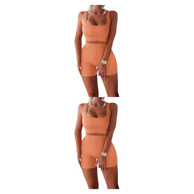 Wosthever 2 unids/set Jogging ejercicio Fitness mujer chaleco pantalones cortos transpirables Crop Tops pantalones Kit ropa deportiva femenina Type4 NO4