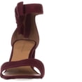 thumbnail image 2 of Womens Tommy Hilfiger Sunday Ankle-Strap Heeled Sandals, Dark Red Suede, 2 of 6