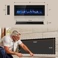 thumbnail image 7 of 50 inch Electric Fireplace in-Wall Recessed and Wall Mounted with Remote Control, 1500/750W Fireplace Heater (60-99°F Thermostat) with 12 Adjustable Color, Timer, Log and Crystal, 7 of 7
