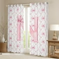 thumbnail image 2 of Manfei Initial Letter N Curtains and Drapes (52x84),Cute Bowtie Blackout Curtains for Bedroom,Pink White Curtains Pack of 2 (52x84) For Girls,Breathable Bedroom Decoration, 2 of 6
