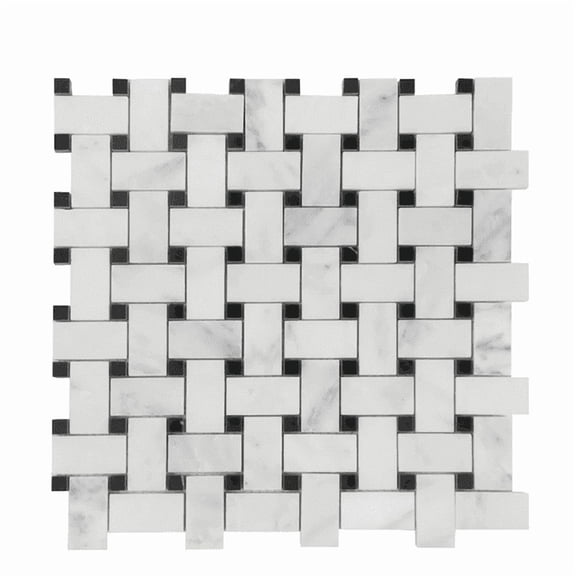 Basketweave - 12-in x 12-in Porcelain Matte & Satin Glazed Mosaic Floor and Wall Tile( 20 sq. ft. /Box )