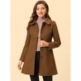 thumbnail image 2 of INSPIRE CHIC Manteau Long Élégant d'Hiver pour Femmes Col à Revers Marron TG, 2 of 5
