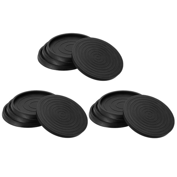 4 Inch Rubber Furniture Pads Non-Slip Furniture Coasters Round Anti Skid Caster Cups Black, 4Pcs