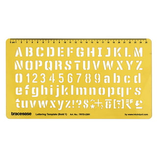 Westcott Lettering Guide, Letters and Numbers, 5 x 10 Inches
