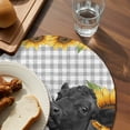 thumbnail image 3 of Sunflower Cows Round 15 Inch Placemats Set of 8, Farmhouse Floral Watercolor Botanical Plaid HeatResistant Non Slip Place Mats for Dining Table, Wipeable Braided Kitchen Table Mats for Housewarming, 3 of 9