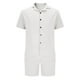 thumbnail image 4 of Mens Botón Abajo Camisa de Manga Corta Arrugas Libres Casual Deportes Cardigan Set, Color Sólido Cuello de Verano Camisa Y Pantalones Cortos, 4 of 7