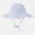 thumbnail image 2 of TOWED22 Toddler Baby Summer Soft Breathable Sun-Hat UPF 50+ Wide-Brim Bucket-Hats with Chin Band(Blue,2-4 Y), 2 of 4