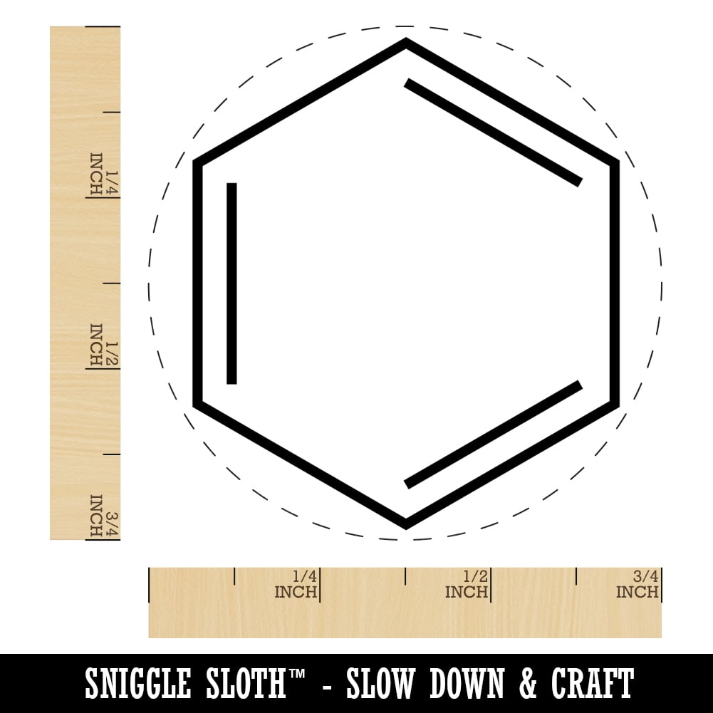 Benzene Ring for Organic Chemistry Science Self-Inking Rubber Stamp Ink Stamper - Black Ink - Small 3/4 Inch