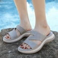 thumbnail image 2 of Juosiy Women's Arch Support Slides Sandals Soft Cushion Slippers Z Strap Rhinestone Slide Dressy Shoes, 2 of 8